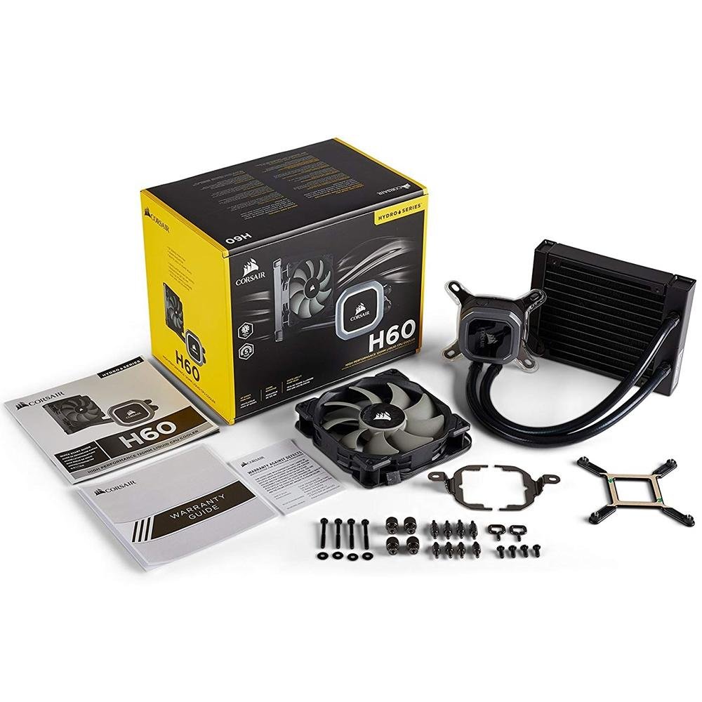 Imagem 6 de 6 do produto Water Cooler Corsair H60 Hydro Series, LED Branco, 120mm, AMD/Intel, Preto - CW-9060036-WW