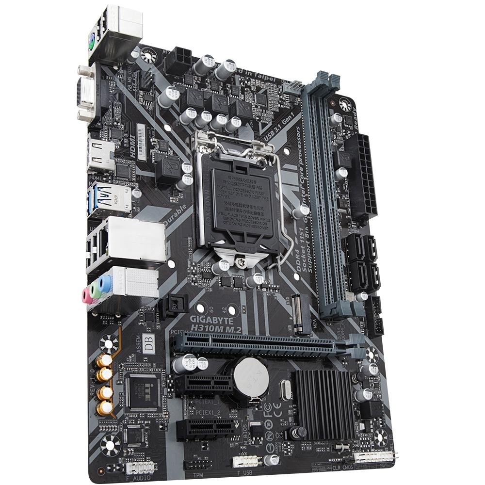 Imagem 4 de 5 do produto Placa-Mãe Gigabyte H310M M.2, Intel LGA 1151, mATX, DDR4, Preto