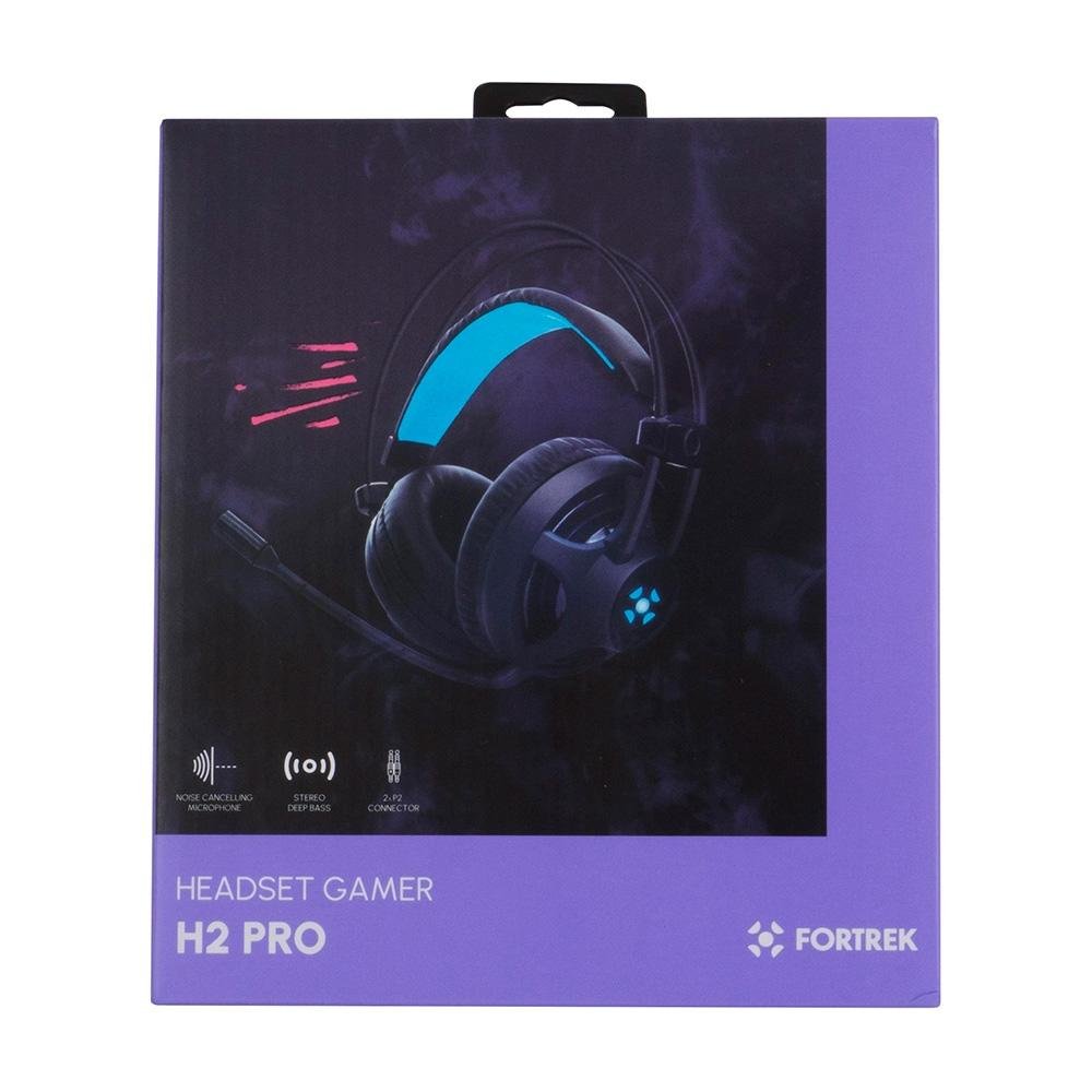 Imagem 11 de 14 do produto Headset Gamer Fortrek PRO H2 com LED Azul, P2, Preto - H2