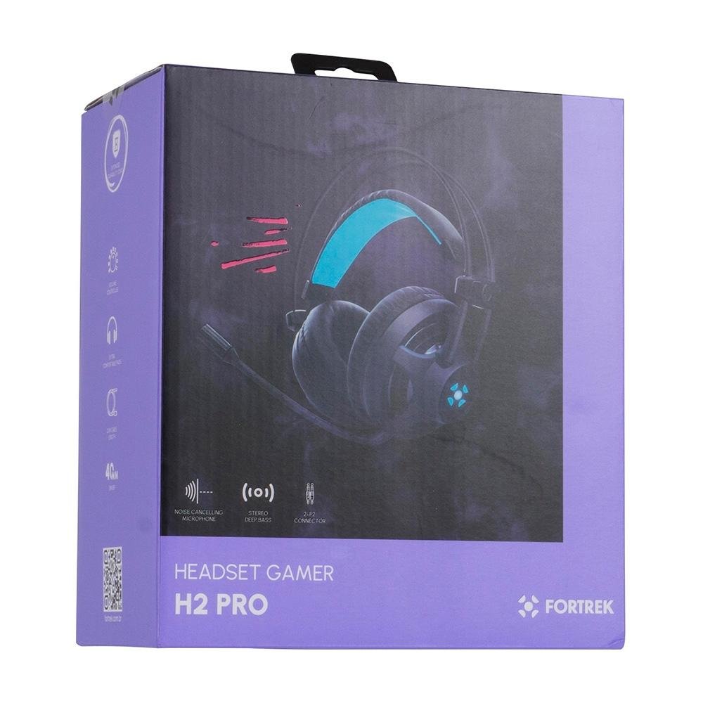Imagem 12 de 14 do produto Headset Gamer Fortrek PRO H2 com LED Azul, P2, Preto - H2