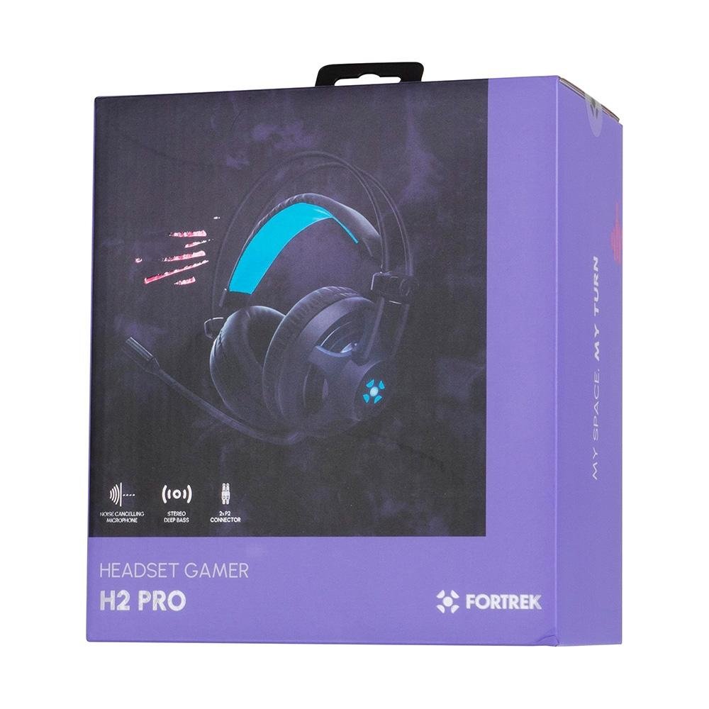 Imagem 13 de 14 do produto Headset Gamer Fortrek PRO H2 com LED Azul, P2, Preto - H2