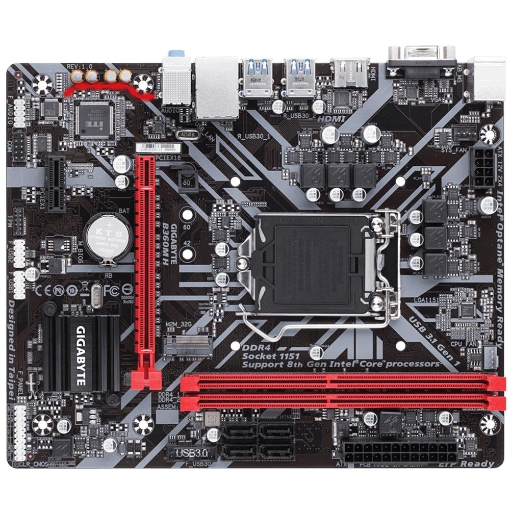 Imagem 3 de 6 do produto Placa-Mãe Gigabyte B360M H, Intel LGA 1151, mATX, DDR4