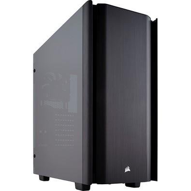Obsidian Series 500D é um Gabinete de torre média de última geração com design icônico estilo CORSAIR, portas laterais de vidro temperado e acabamento