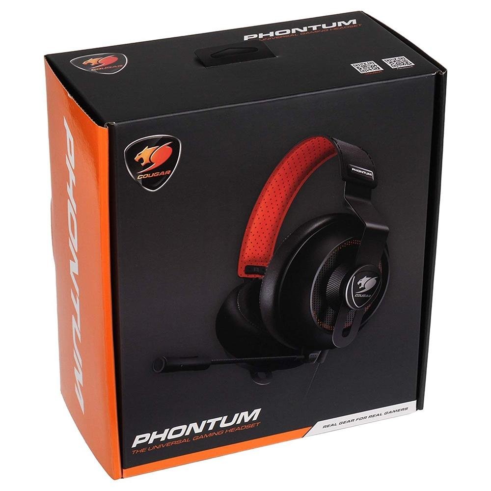 Headset Gamer Cougar Preto/Laranja Phontum - 3H500P53B