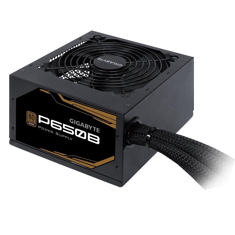 Fonte Gigabyte P650B, 650W, 80 Plus Bronze, PFC Ativo, Com Cabo, Preto - GP-P650B/BR Fonte Gigabyte P650B, 650W, 80 Plus Bronze, PFC Ativo, Com Cabo, Preto - GP-P650B/BR