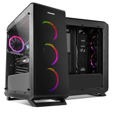 Compatível com sistemas ATX, Micro ATX ou Mini ITX. Suporta instalação de sistemas de refrigeração líquida.