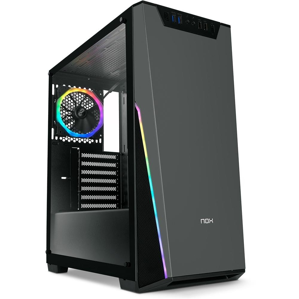 Gabinete NOX Infinity Sigma, RGB Rainbow, Lateral Vidro Temperado,Controlador de Fan, Preto - NXINFINTYSIGMA Gabinete NOX Infinity Sigma, RGB Rainbow, Lateral Vidro Temperado,Controlador de Fan, Preto - NXINFINTYSIGMA