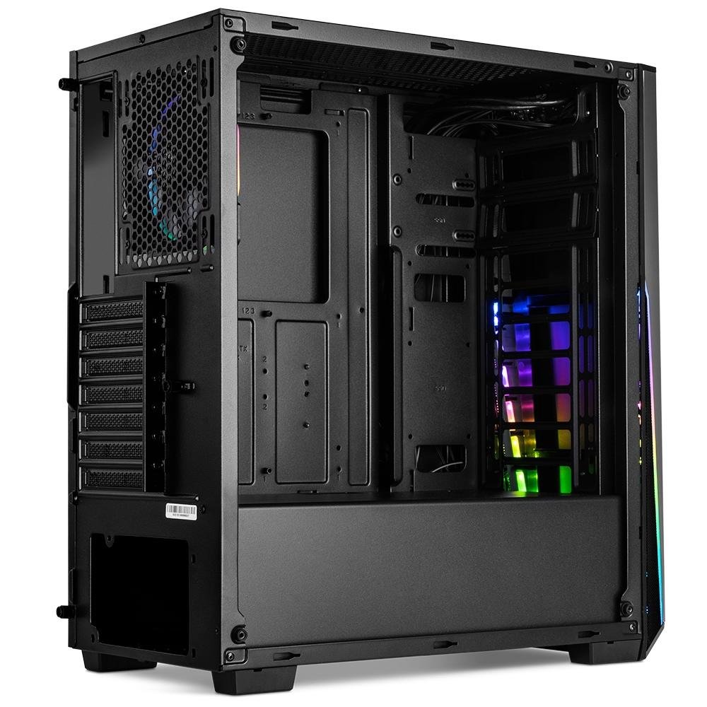 Gabinete NOX Infinity Sigma, RGB Rainbow, Lateral Vidro Temperado,Controlador de Fan, Preto - NXINFINTYSIGMA Gabinete NOX Infinity Sigma, RGB Rainbow, Lateral Vidro Temperado,Controlador de Fan, Preto - NXINFINTYSIGMA
