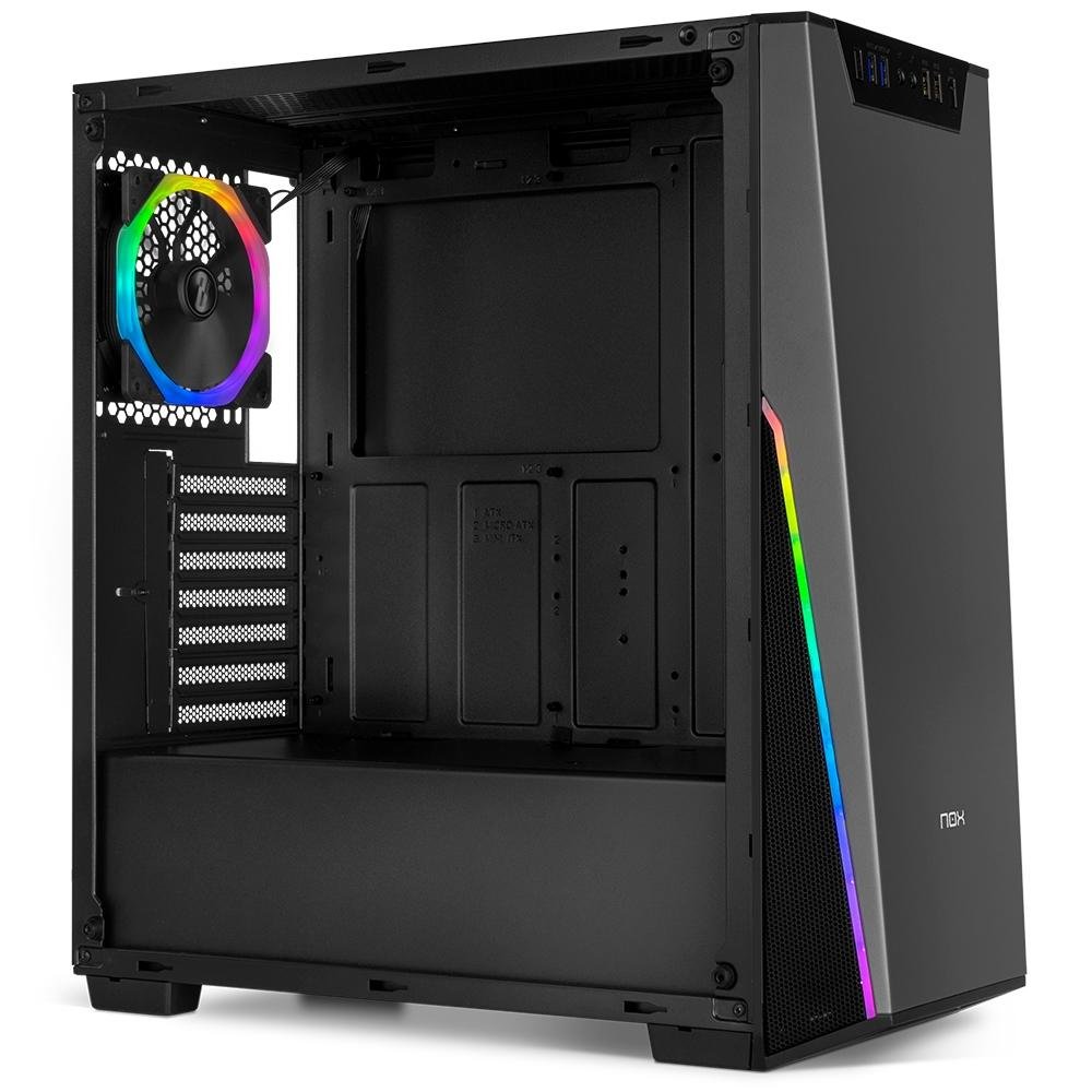 Gabinete NOX Infinity Sigma, RGB Rainbow, Lateral Vidro Temperado,Controlador de Fan, Preto - NXINFINTYSIGMA Gabinete NOX Infinity Sigma, RGB Rainbow, Lateral Vidro Temperado,Controlador de Fan, Preto - NXINFINTYSIGMA