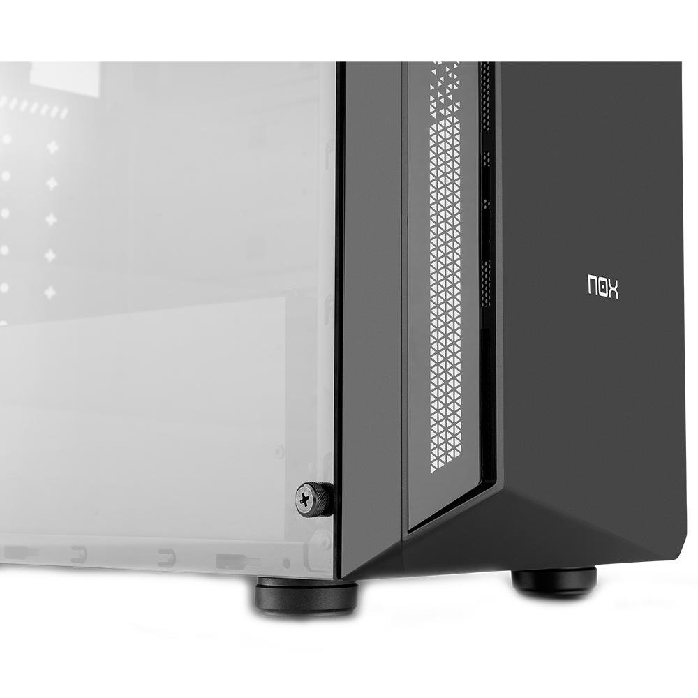 Imagem 12 de 17 do produto Gabinete NOX Infinity Atom, Mid Tower, Lateral em Vidro Temperado, 1 FAN RGB, USB 3.0, Preto - NXINFINTYATOM