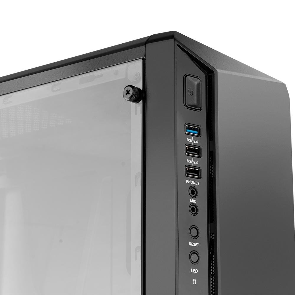 Imagem 9 de 17 do produto Gabinete NOX Infinity Atom, Mid Tower, Lateral em Vidro Temperado, 1 FAN RGB, USB 3.0, Preto - NXINFINTYATOM
