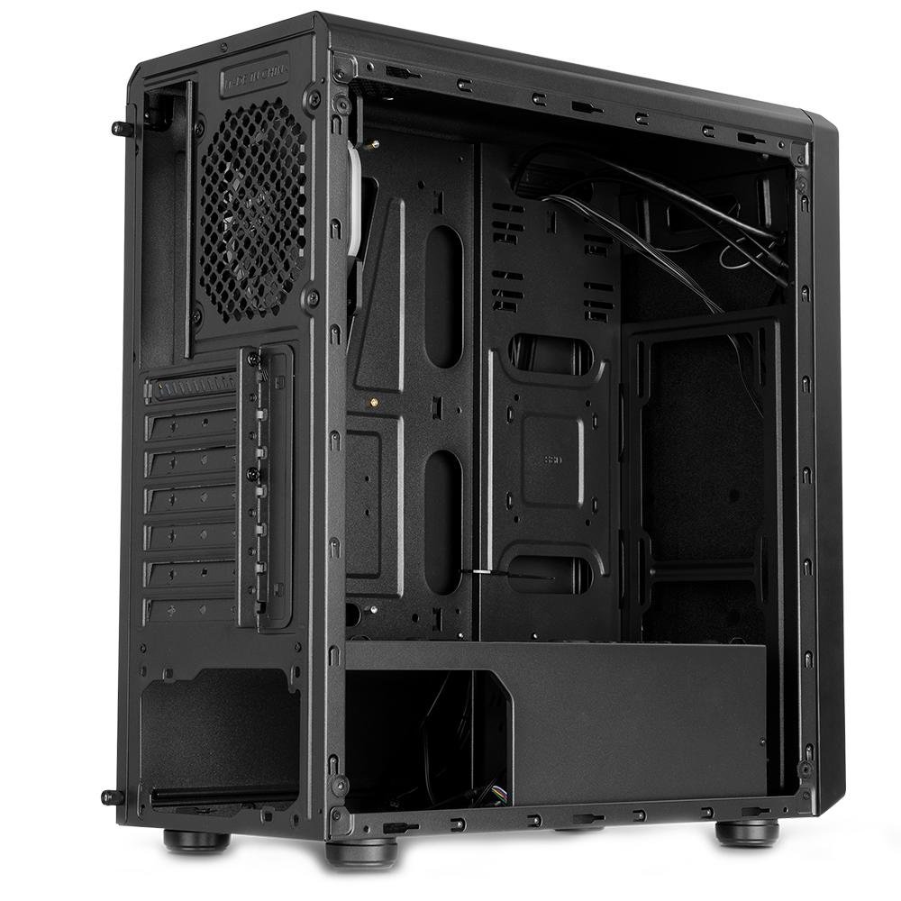 Imagem 15 de 17 do produto Gabinete NOX Infinity Atom, Mid Tower, Lateral em Vidro Temperado, 1 FAN RGB, USB 3.0, Preto - NXINFINTYATOM