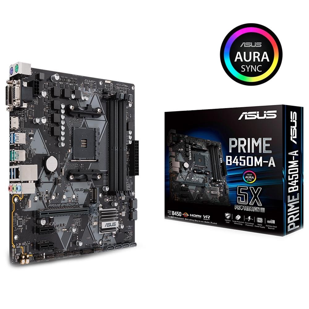マザーボード ASUS Prime B450M-A Ryzen5 1600 DDR4 16GB Placa-Mãe ASUS p/ AMD AM4 mATX PRIME B450M-A | KaBuM!