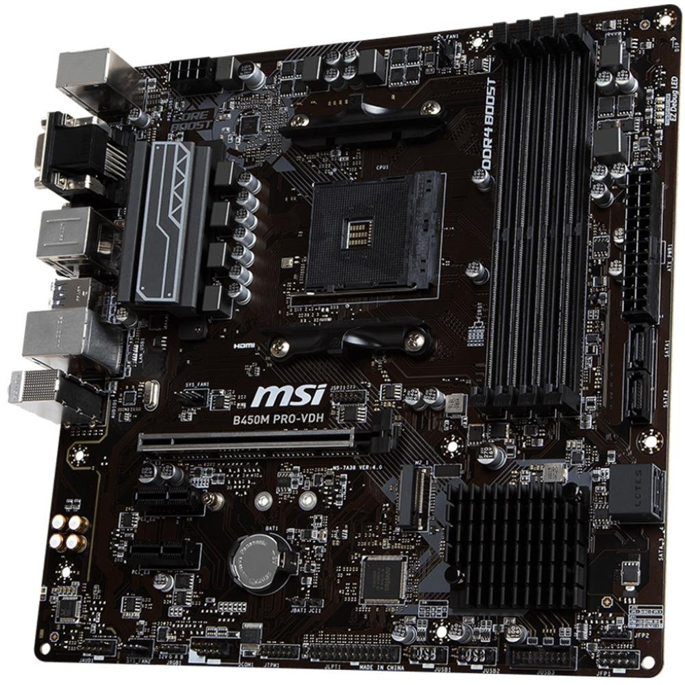 Imagem 3 de 5 do produto Placa-Mãe MSI B450M Pro-VDH, AMD AM4, mATX, DDR4