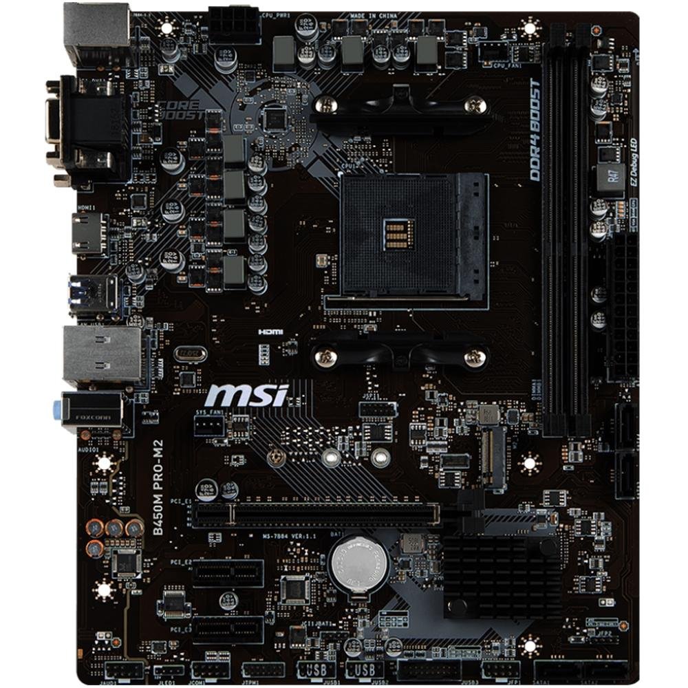 Imagem 2 de 5 do produto Placa-Mãe MSI B450M Pro-M2, AMD AM4, mATX, DDR4