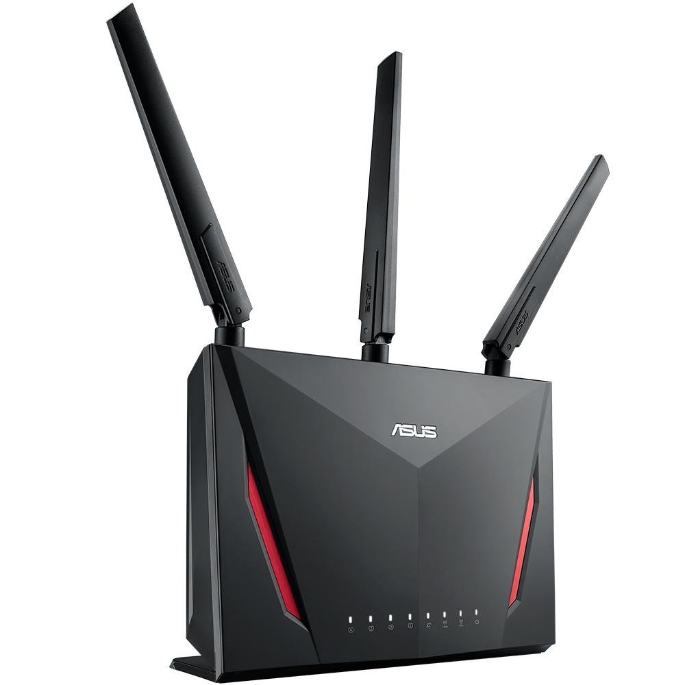 Imagem 3 de 5 do produto Roteador Gamer Wireless ASUS RT-AC86U, AC2900Mbps, Dual band AiMesh, 3 Antenas, USB, 3G, 4G, DualCore, Rede Gigabit, AiRadar, Preto