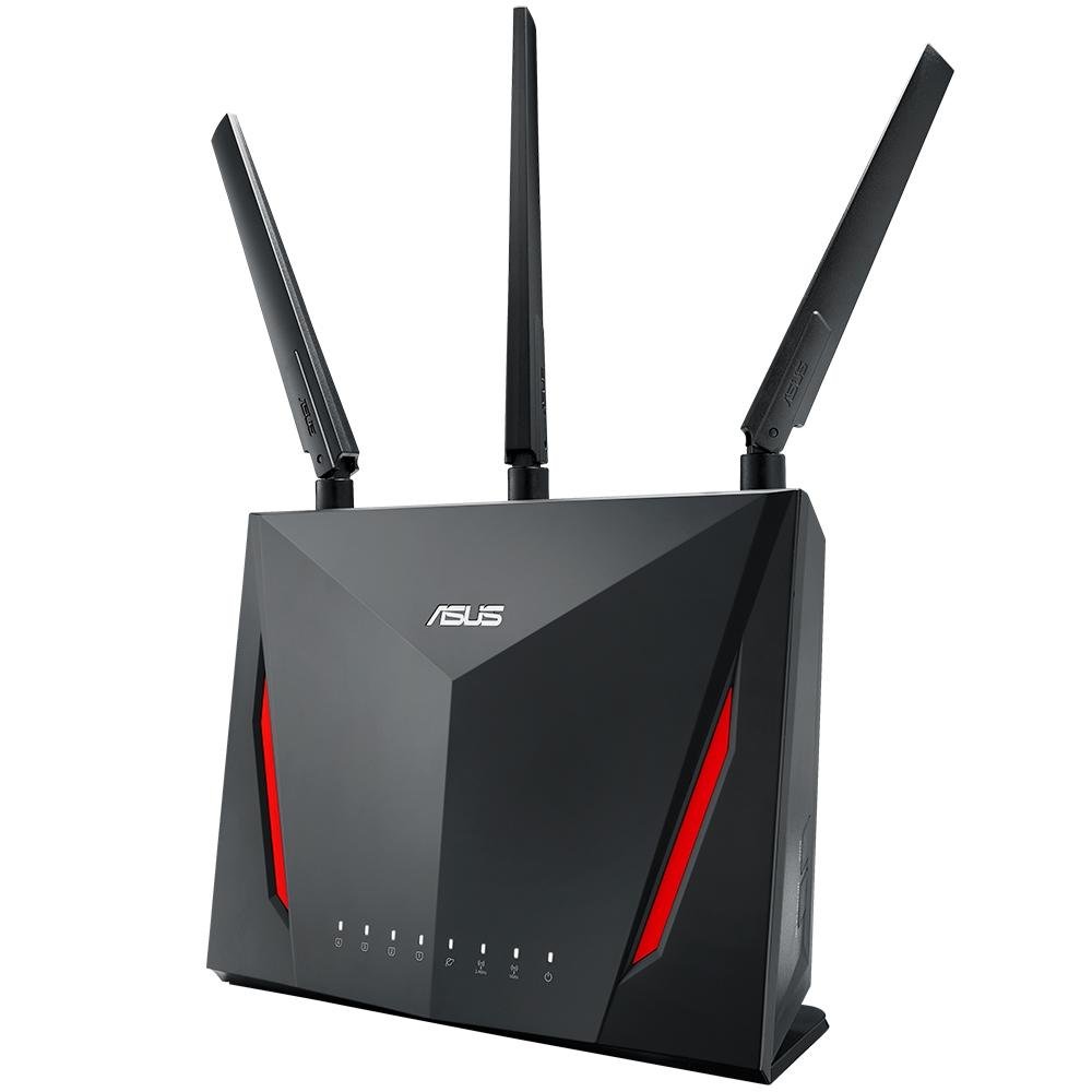 Imagem 2 de 5 do produto Roteador Gamer Wireless ASUS RT-AC86U, AC2900Mbps, Dual band AiMesh, 3 Antenas, USB, 3G, 4G, DualCore, Rede Gigabit, AiRadar, Preto