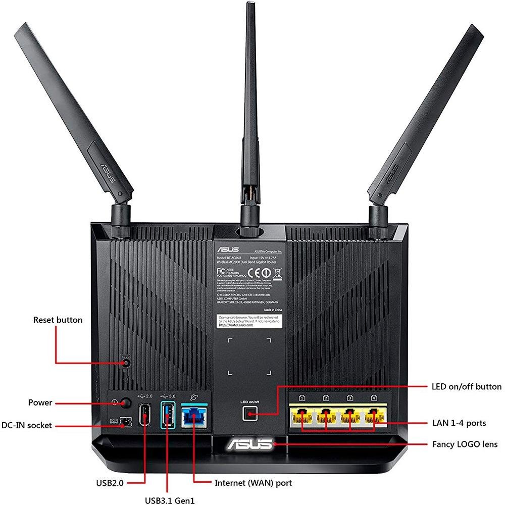 Imagem 5 de 5 do produto Roteador Gamer Wireless ASUS RT-AC86U, AC2900Mbps, Dual band AiMesh, 3 Antenas, USB, 3G, 4G, DualCore, Rede Gigabit, AiRadar, Preto
