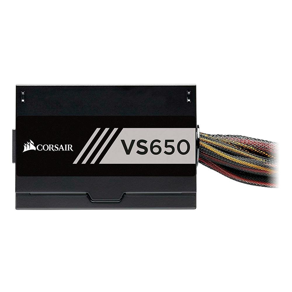Fonte Corsair VS650, 650W, 80 Plus White, Sem Cabo, Preto - CP-9020172 Fonte Corsair VS650, 650W, 80 Plus White, Sem Cabo, Preto - CP-9020172