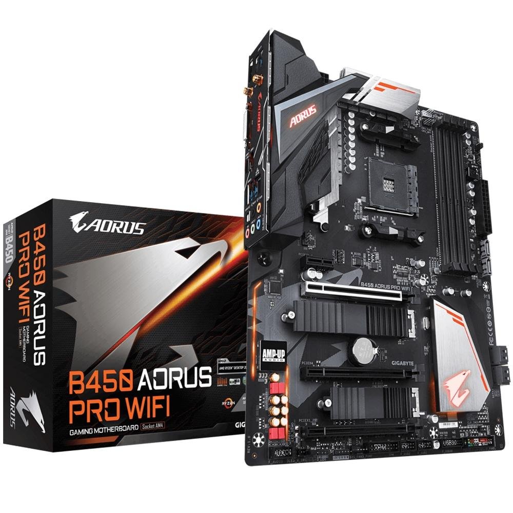 マザーボード GIGABYTE B450 AORUS PRO WIFI Socket AM4 Placa Mãe Gigabyte Aorus B450 Aorus Pro Wi-Fi, AMD AM4, ATX, DDR4