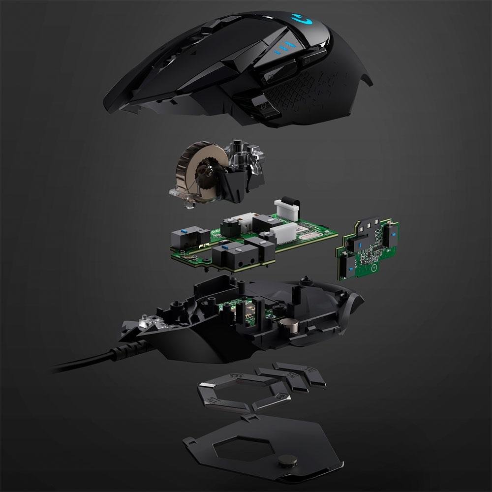 Mouse Gamer Logitech G502 HERO com RGB LIGHTSYNC, Ajustes de Peso, 11 Botões Programáveis, Sensor HERO 25K - 910-005550 - view 10