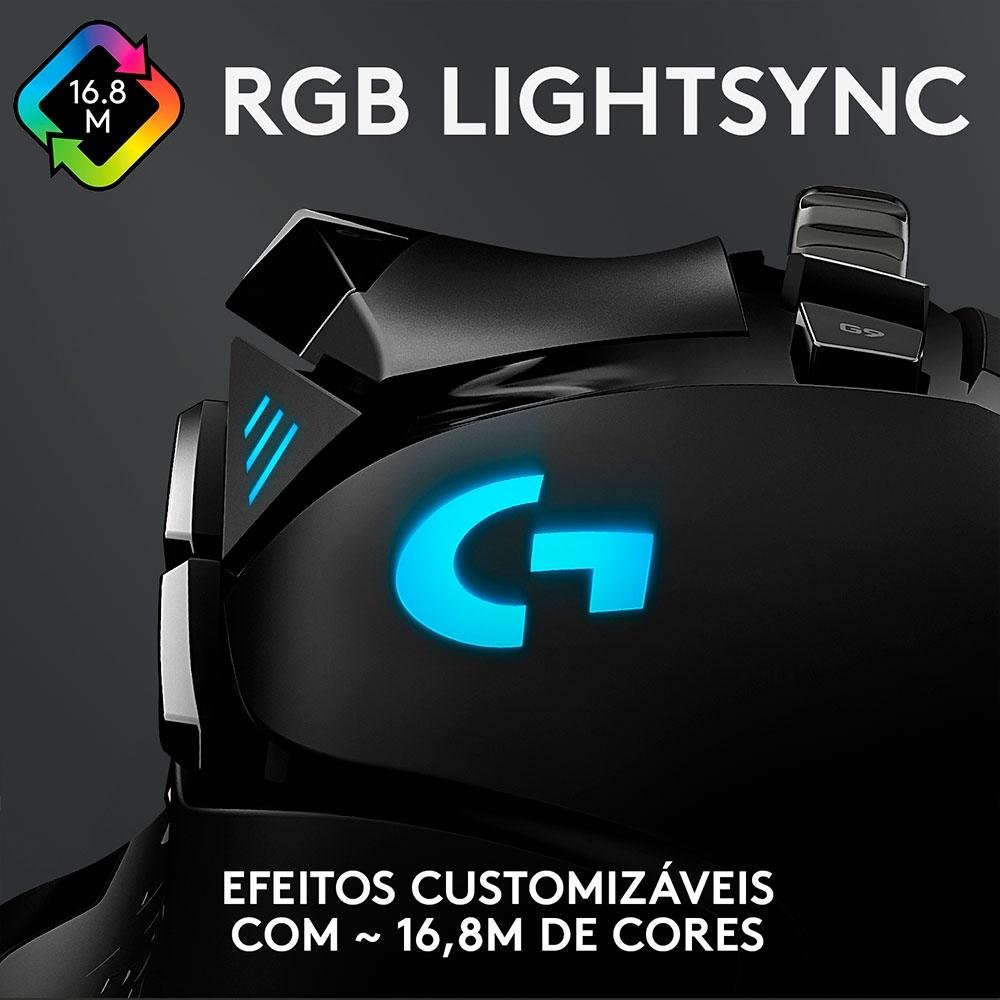 Mouse Gamer Logitech G502 HERO com RGB LIGHTSYNC, Ajustes de Peso, 11 Botões Programáveis, Sensor HERO 25K - 910-005550 - view 7