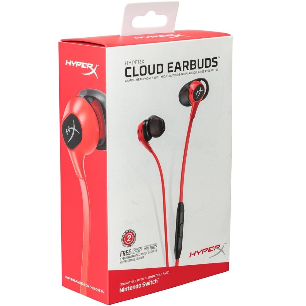 Fone de Ouvido Intra-Auricular Gamer HyperX Cloud Earbuds, Vermelho - 4P5J5AA Fone de Ouvido Intra-Auricular Gamer HyperX Cloud Earbuds, Vermelho - 4P5J5AA
