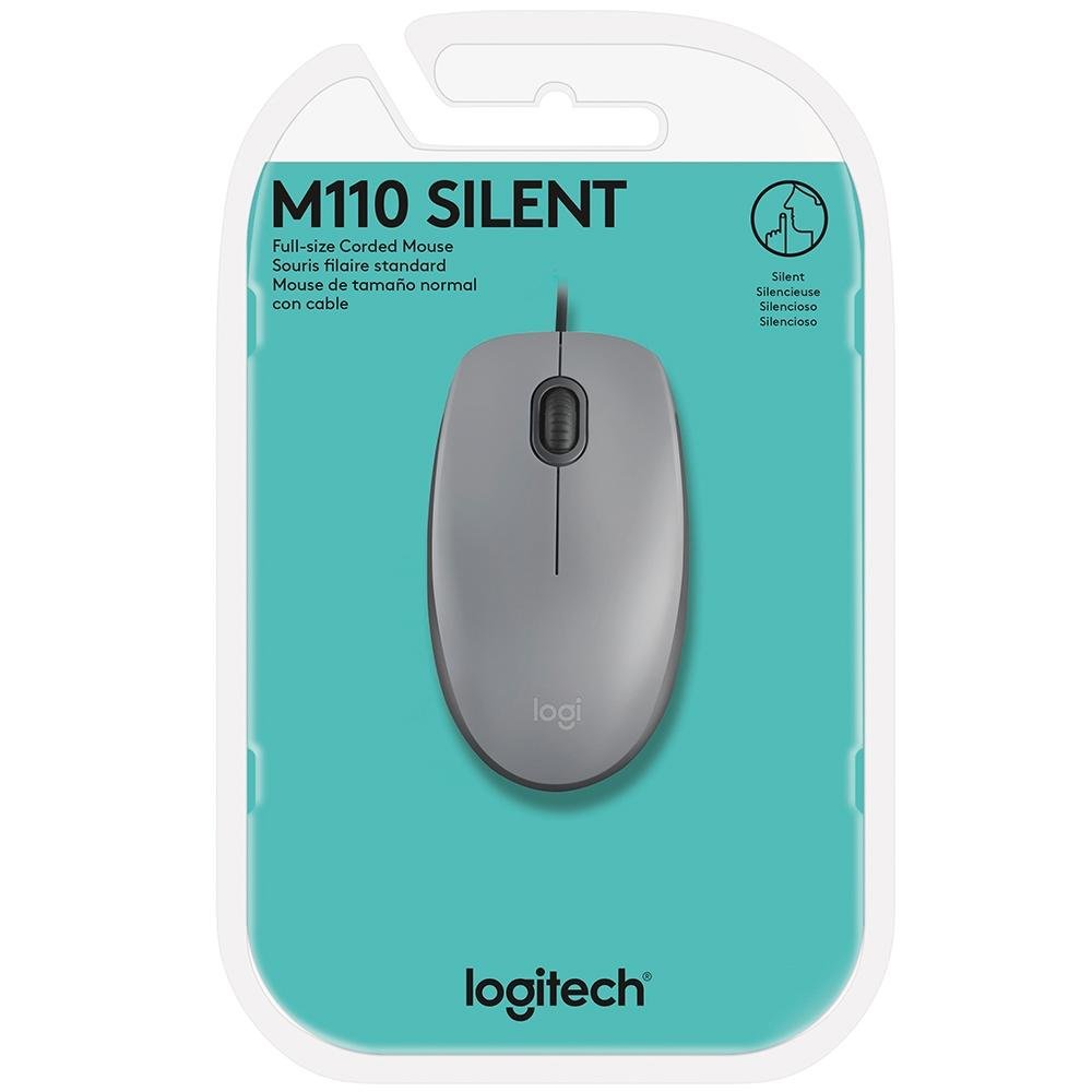 Mouse com fio USB ( Balão.info) M110 com Clique Silencioso, Design Ambidestro e Facilidade Plug and Play, Cinza - 910-( Balão.info - foto 5