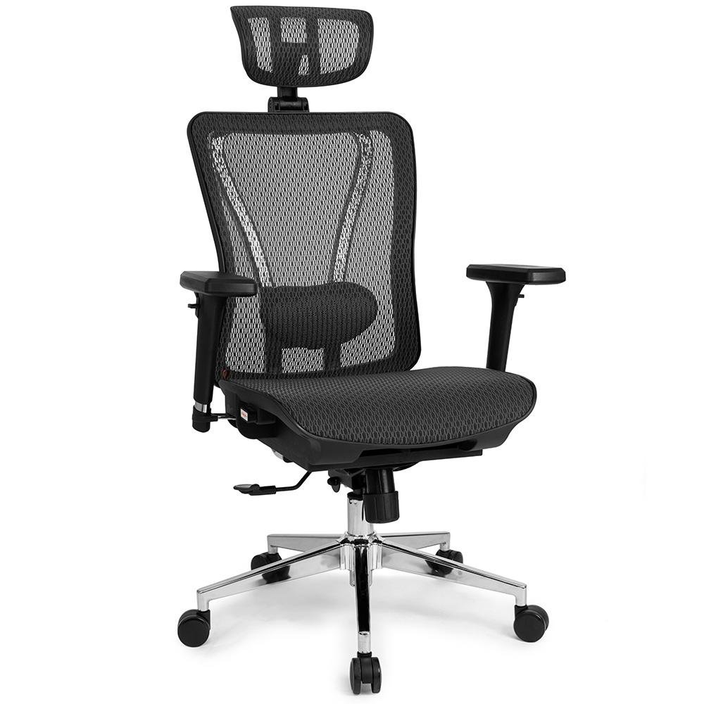 Cadeira de Escritório Ergonômica DT3 Moira, Até 150kg, Apoio de Cabeça e Braço 3D, Cilindro Classe 4, Preto - 11214-9 Cadeira de Escritório Ergonômica DT3 Moira, Até 150kg, Apoio de Cabeça e Braço 3D, Cilindro Classe 4, Preto - 11214-9