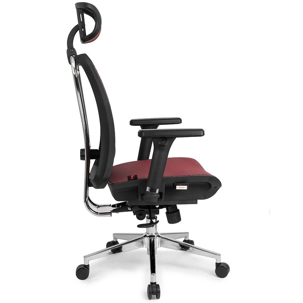 Cadeira de Escritório Ergonômica DT3 Moira, Até 150kg, Apoio de Cabeça e Braço 3D, Cilindro Classe 4, Red - 11216-1 - view 3