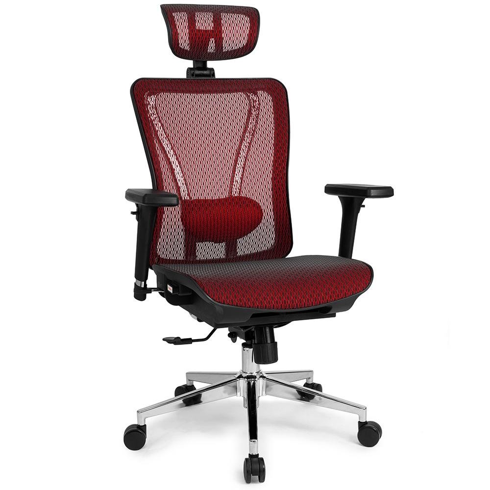 Cadeira de Escritório Ergonômica DT3 Moira, Até 150kg, Apoio de Cabeça e Braço 3D, Cilindro Classe 4, Red - ( Balão.info)-1 - foto 2