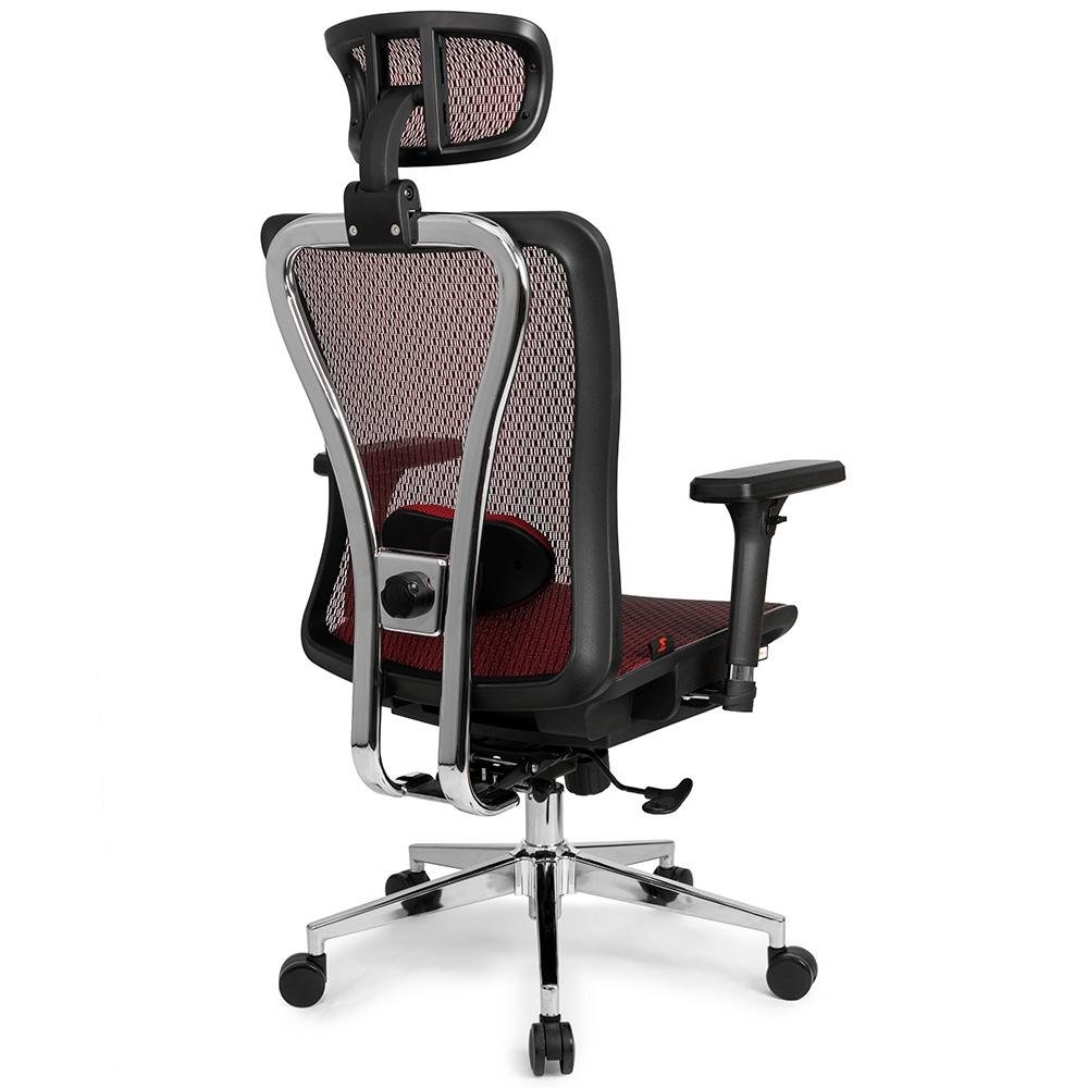 Cadeira de Escritório Ergonômica DT3 Moira, Até 150kg, Apoio de Cabeça e Braço 3D, Cilindro Classe 4, Red - ( Balão.info)-1 - foto 4