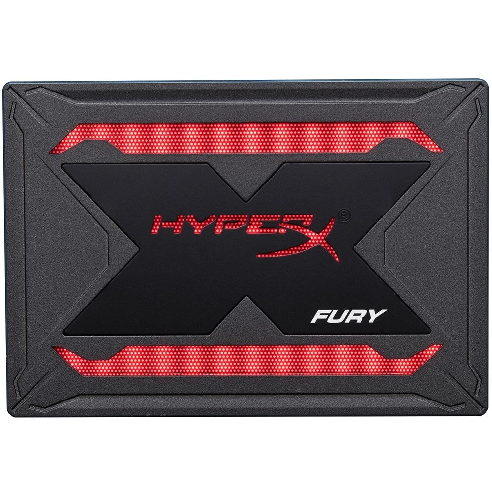 Imagem 2 de 4 do produto SSD HyperX Fury RGB, 240GB, SATA, Leitura 550MB/s, Gravação 480MB/s - SHFR200/240G