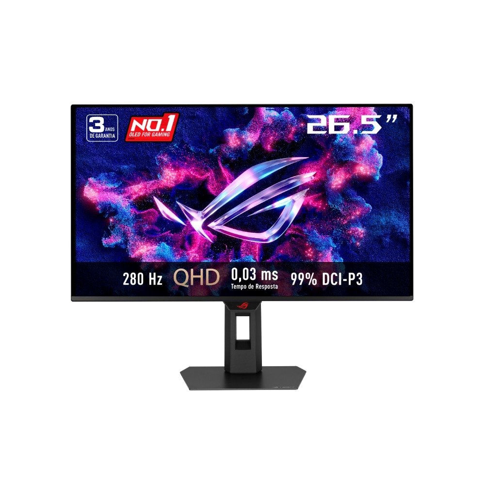 "Monitor Gamer ASUS ROG Strix OLED 27"", QHD, 280Hz, 0.03ms, QD-OLED, G-SYNC, Adaptive-Sync, HDR10, A.I. Assistant Technology - XG27ACDMS"