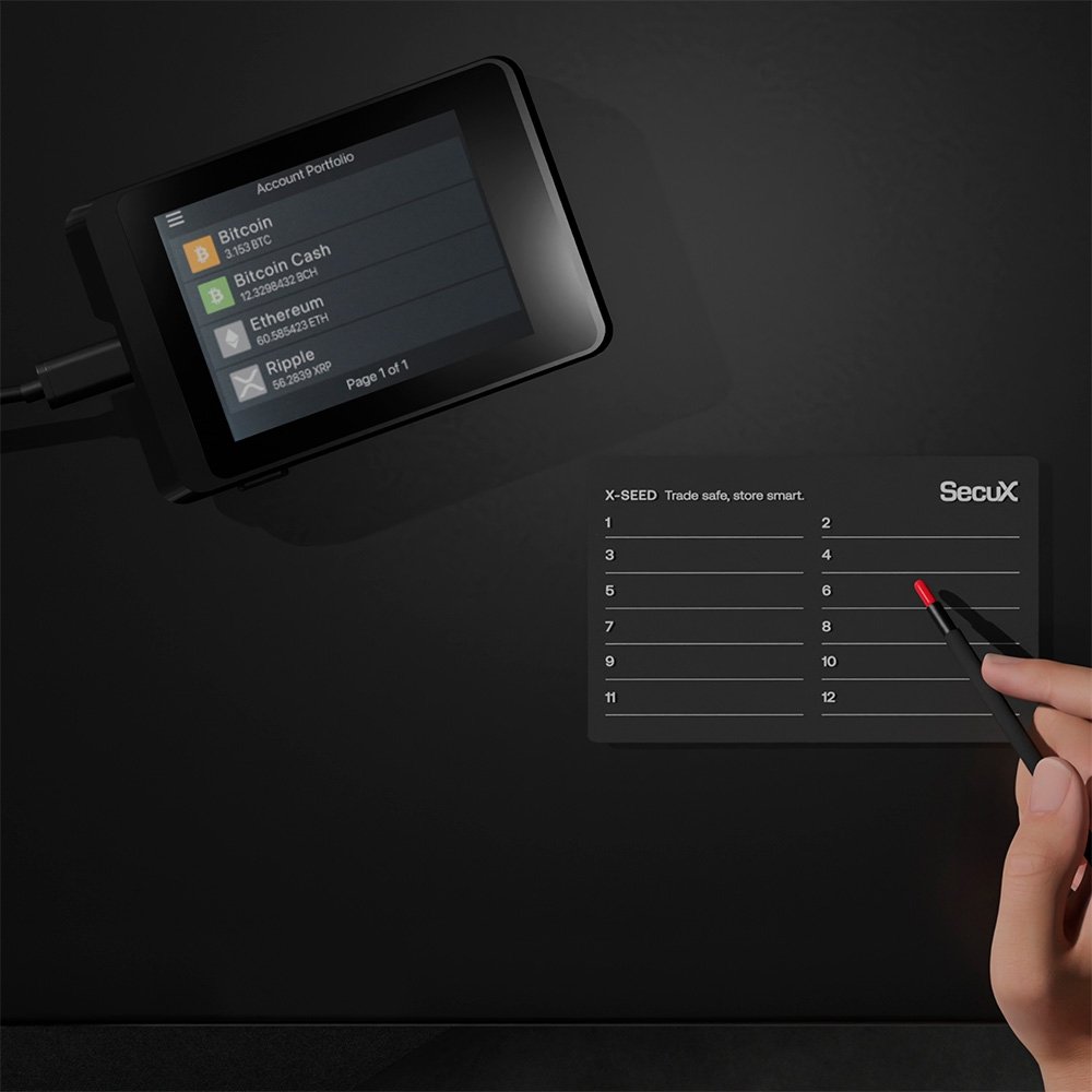Carteira de Criptomoedas SecuX W10C-PLUS, USB, Tela LCD, Inclui 2 Placas de Recuperação X-SEED, Preto - 98-010-( Balão.info - foto 6