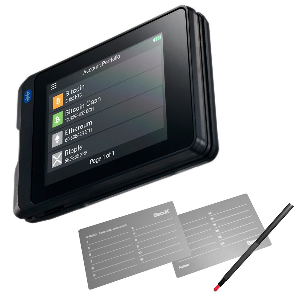 Carteira de Criptomoedas SecuX W20C-PLUS, USB, Bluetooth, Tela LCD, Inclui 2 Placas de Recuperação X-SEED, Preto - 98-011-( Balão.info - foto 4