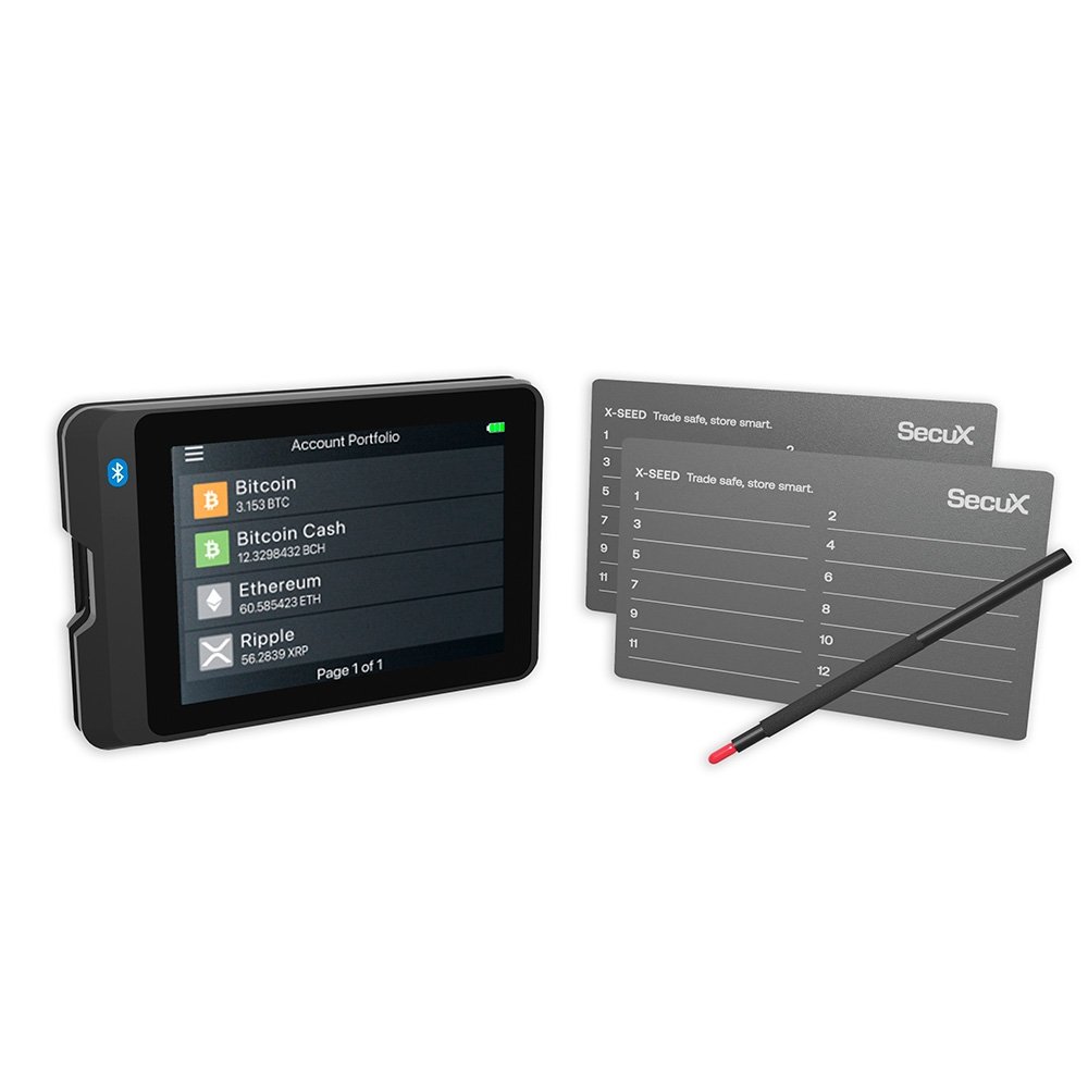 Carteira de Criptomoedas SecuX W20C-PLUS, USB, Bluetooth, Tela LCD, Inclui 2 Placas de Recuperação X-SEED, Preto - 98-011-010100 - view 2