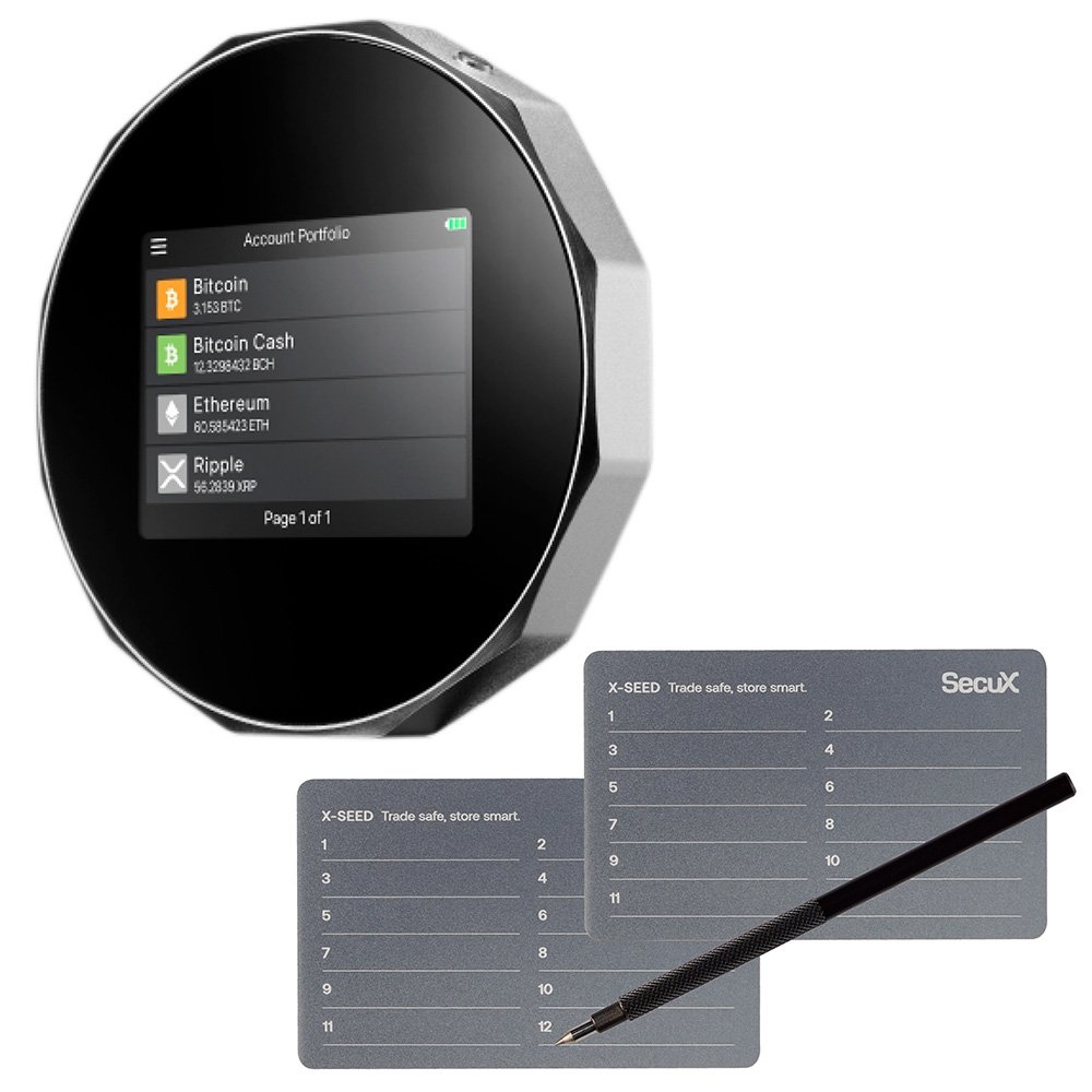 Carteira de Criptomoedas SecuX V20-PLUS, USB, Bluetooth, Tela Touchscreen, Inclui 2 Placas de Recuperação X-SEED, Preto - 98-020-000200 - view 2