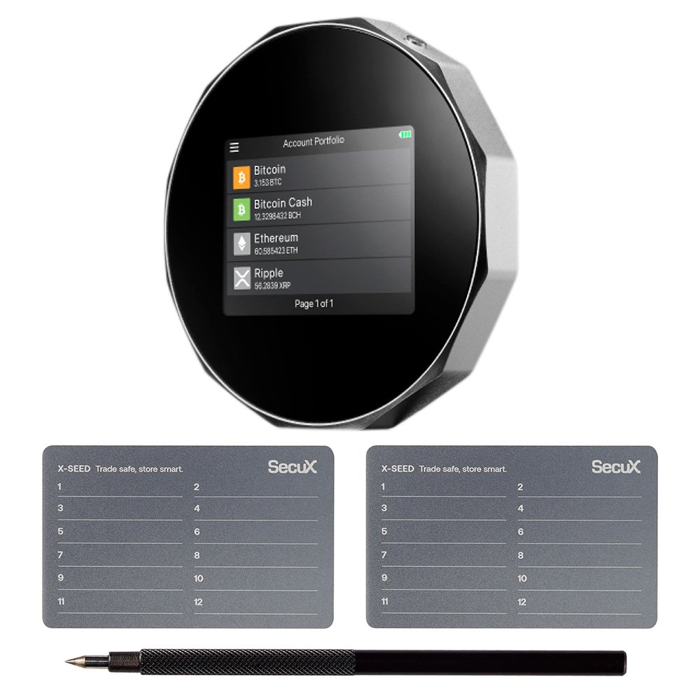 Carteira de Criptomoedas SecuX V20-PLUS, USB, Bluetooth, Tela Touchscreen, Inclui 2 Placas de Recuperação X-SEED, Preto - 98-020-000200 - view 3