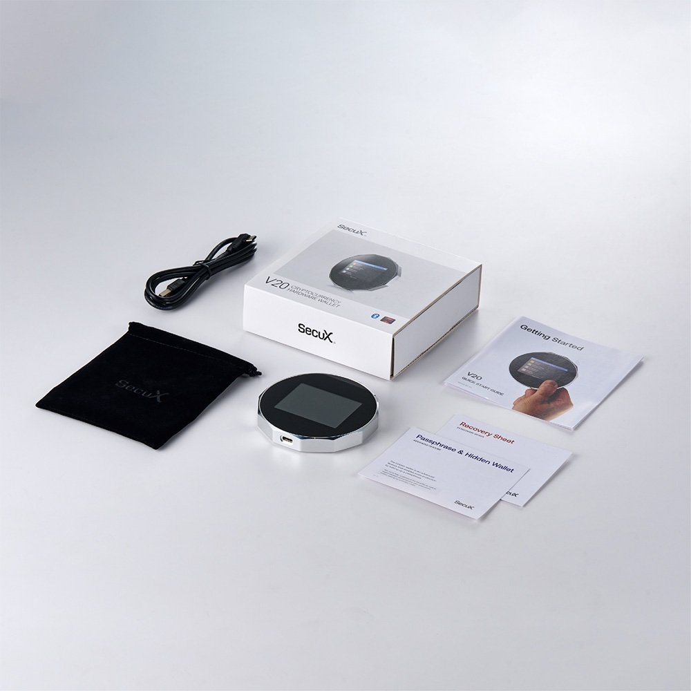 Carteira de Criptomoedas SecuX V20-PLUS, USB, Bluetooth, Tela Touchscreen, Inclui 2 Placas de Recuperação X-SEED, Preto - 98-020-000200 - view 4