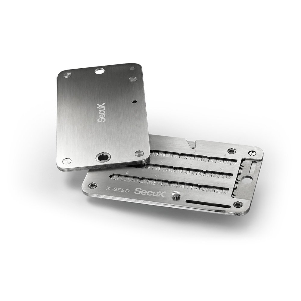 Imagem 2 de 15 do produto Placa de Recuperação SecuX X-SEED PRO, Alumínio Aeroespacial, Backup de 3x24 Palavras, Resistente a Fogo e Água, Prata - 98-100-000301