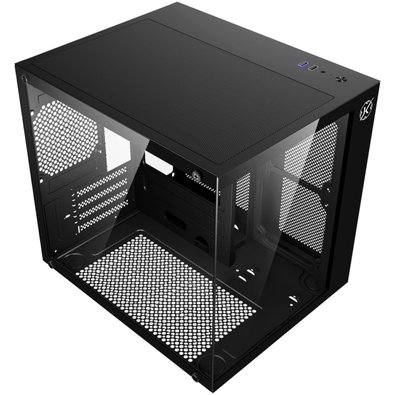 Gabinete Gamer Kalkan Midgard Lite, M-ATX, Frontal e Lateral em Vidro Temperado, Sem Fans, Preto - KLK00090