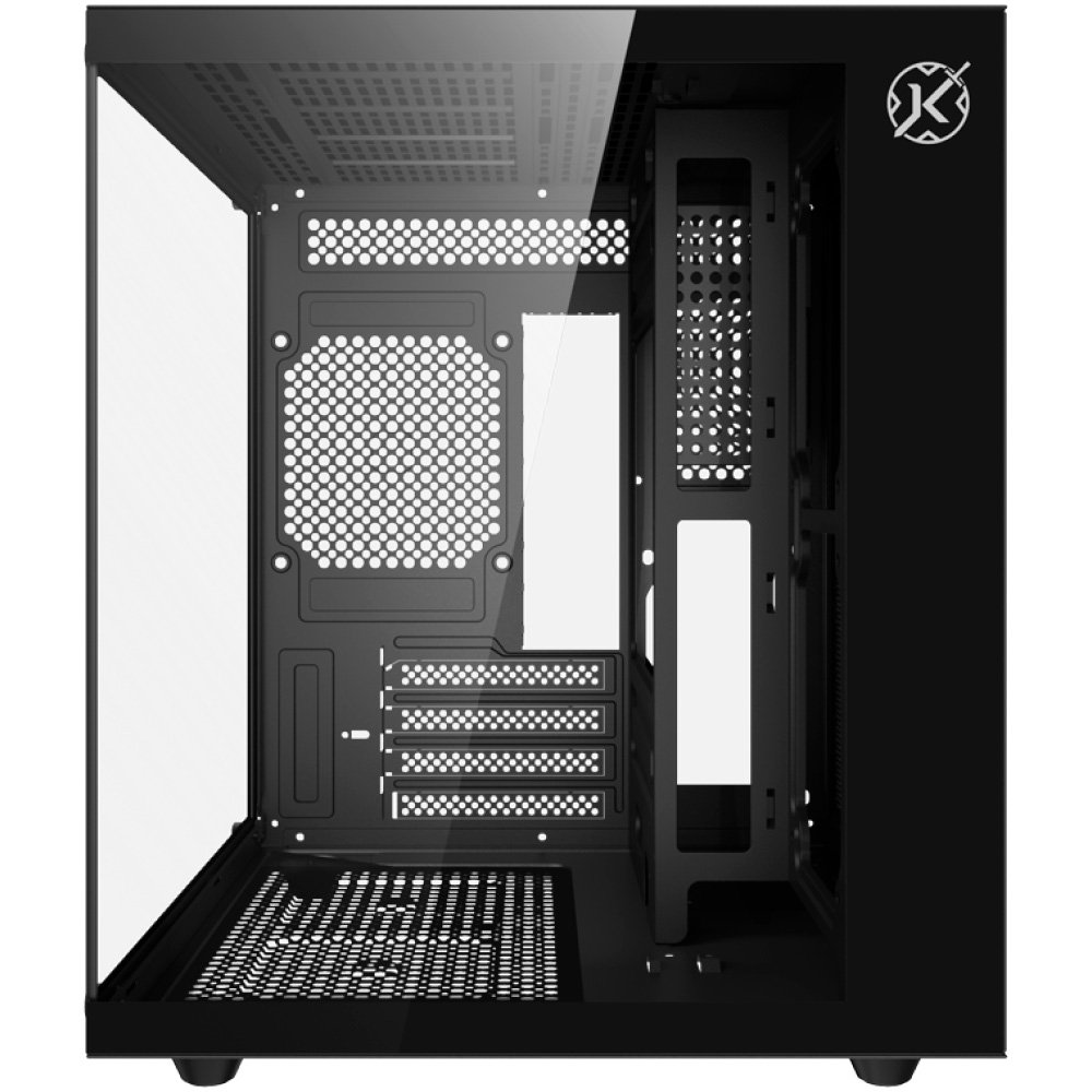 Imagem 3 de 8 do produto Gabinete Gamer Kalkan Midgard Lite, M-ATX, Frontal e Lateral em Vidro Temperado, Sem Fans, Preto - KLK00090