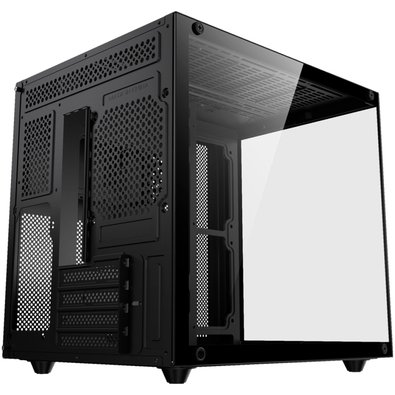 Gabinete Gamer Kalkan Midgard Lite, M-ATX, Frontal e Lateral em Vidro Temperado, Sem Fans, Preto - KLK00090