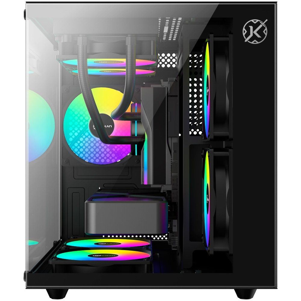 Imagem 7 de 8 do produto Gabinete Gamer Kalkan Midgard Lite, M-ATX, Frontal e Lateral em Vidro Temperado, Sem Fans, Preto - KLK00090