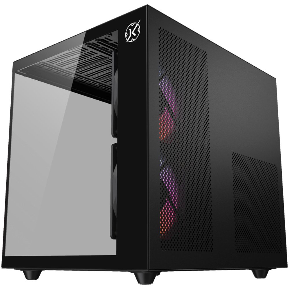 Imagem 5 de 8 do produto Gabinete Gamer Kalkan Midgard Lite Wind, M-ATX, Frontal e Lateral em Vidro Temperado, 3 Ventoinhas RGB, Preto - KLK00091