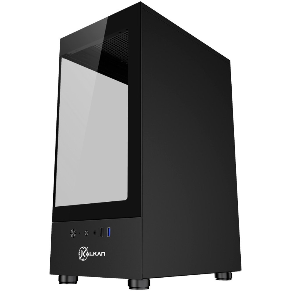 Imagem 4 de 7 do produto Gabinete Gamer Kalkan Avalon Lite Wind, ATX, Frontal e Lateral em Vidro Temperado, 3 Ventoinhas RGB, Preto - KLK00093
