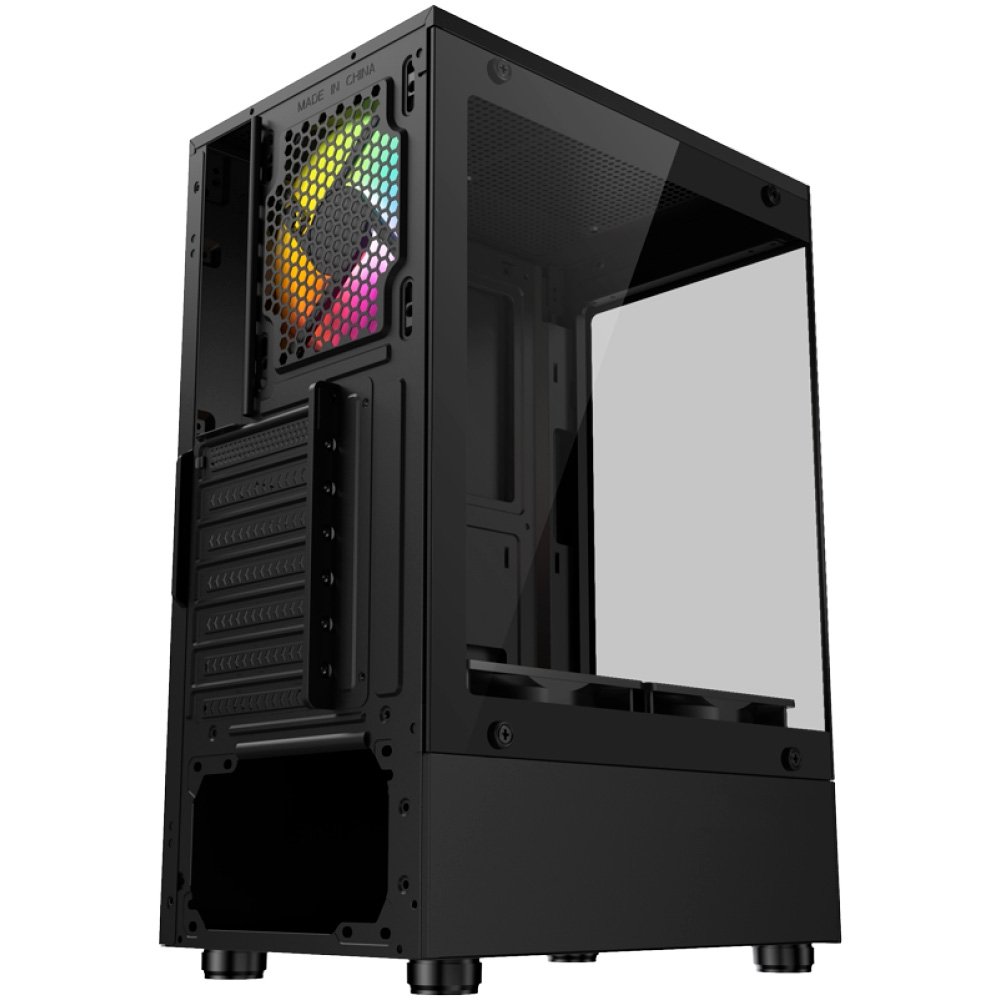 Imagem 7 de 7 do produto Gabinete Gamer Kalkan Avalon Lite Wind, ATX, Frontal e Lateral em Vidro Temperado, 3 Ventoinhas RGB, Preto - KLK00093