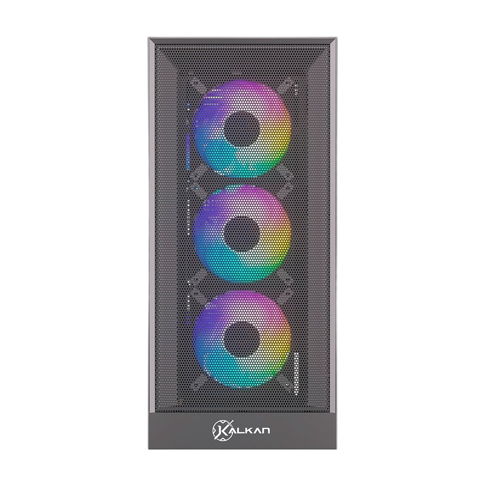 Imagem 2 de 10 do produto Gabinete Gamer Kalkan Hakon Pro, E-ATX, Sem Fans, Lateral em Vidro Temperado, Preto - KLK00094