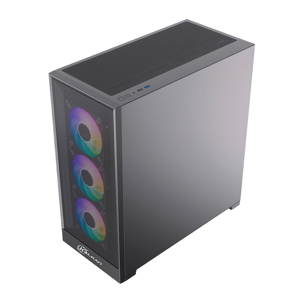 Imagem 5 de 10 do produto Gabinete Gamer Kalkan Hakon Pro, E-ATX, Sem Fans, Lateral em Vidro Temperado, Preto - KLK00094